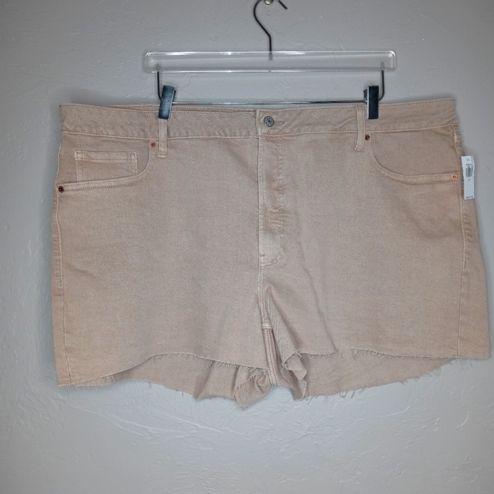 Old Navy Tan O. G. Straight High Rise Denim Shorts